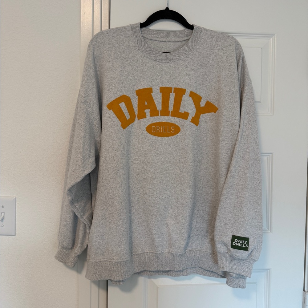 Daily Drills Gray and Gold Crewneck Sweatshirt
